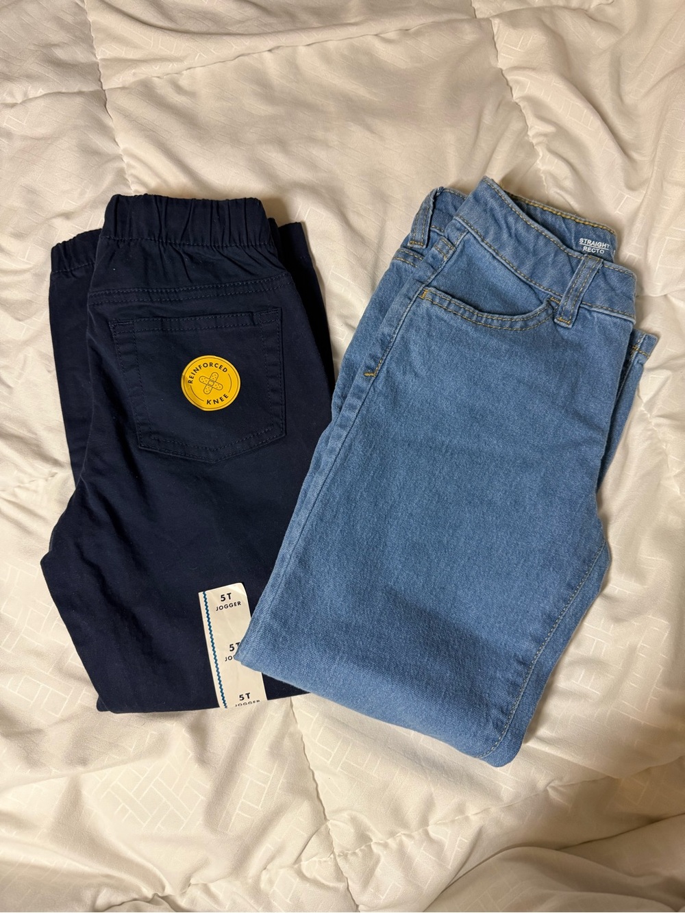 Cat & Jack Kids Joggers and Denim-Style Pants in Navy and Light Blue